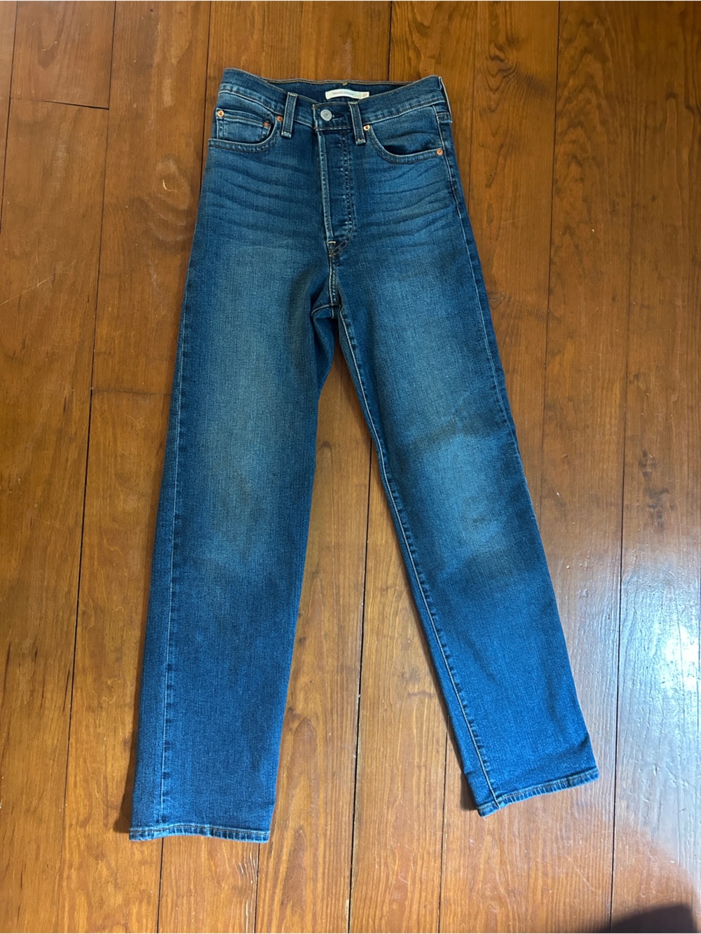 Women's Medium Blue Levi’s Ribcage Full Length Jeans